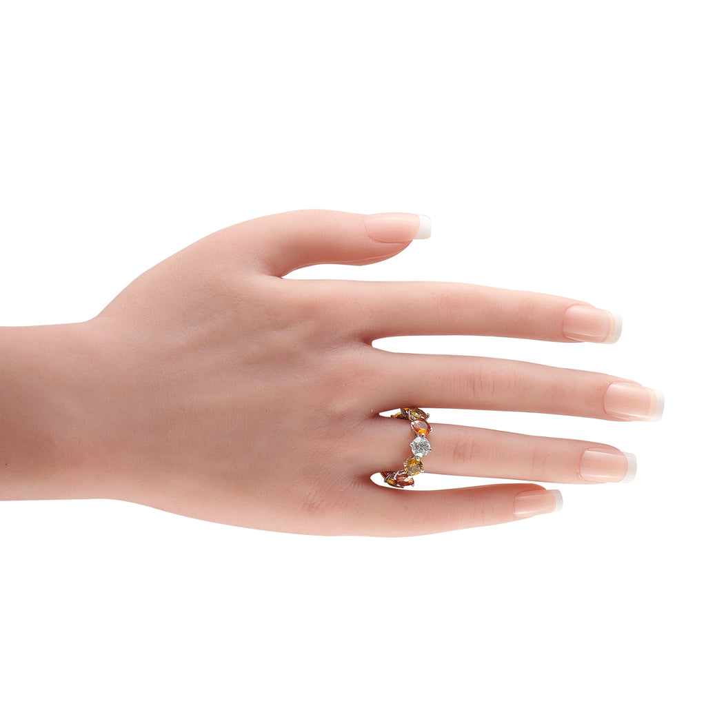 18K White Gold 0.85ct Diamond and Sapphire Eternity Ring