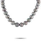 18K White Gold 4.0ct Diamond and Tahitian Pearl Necklace