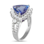 Exclusive 18K White Gold 1.40ct Diamond and Tanzanite Ring