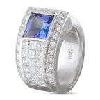 18K White Gold 1.65ct Diamond and Tanzanite Ring