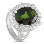 18K White Gold 3.30ct Diamond and Tourmaline Ring