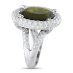 Exclusive 18K White Gold 3.30ct Diamond and Tourmaline Ring