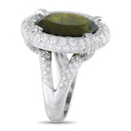 18K White Gold 3.30ct Diamond and Tourmaline Ring