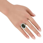 Exclusive 18K White Gold 3.30ct Diamond and Tourmaline Ring