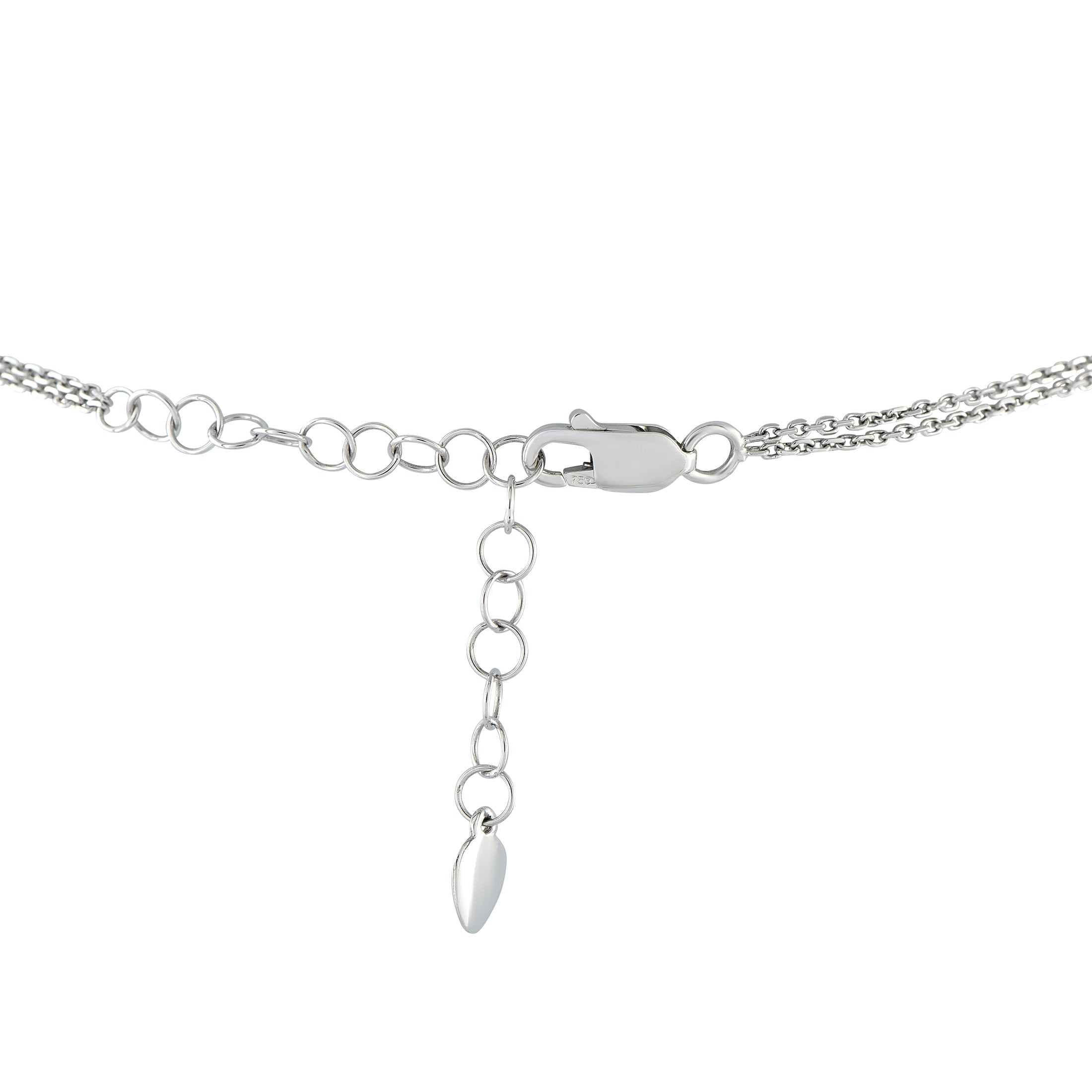 Exclusive 18K White Gold 1.05ct Diamond and Turquoise Heart Necklace