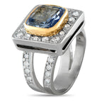 18K White Gold 0.96ct Diamond and Sapphire Cocktail Ring