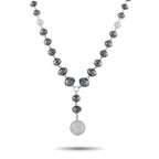 18K White Gold 15.49ct White and Black Diamond Necklace