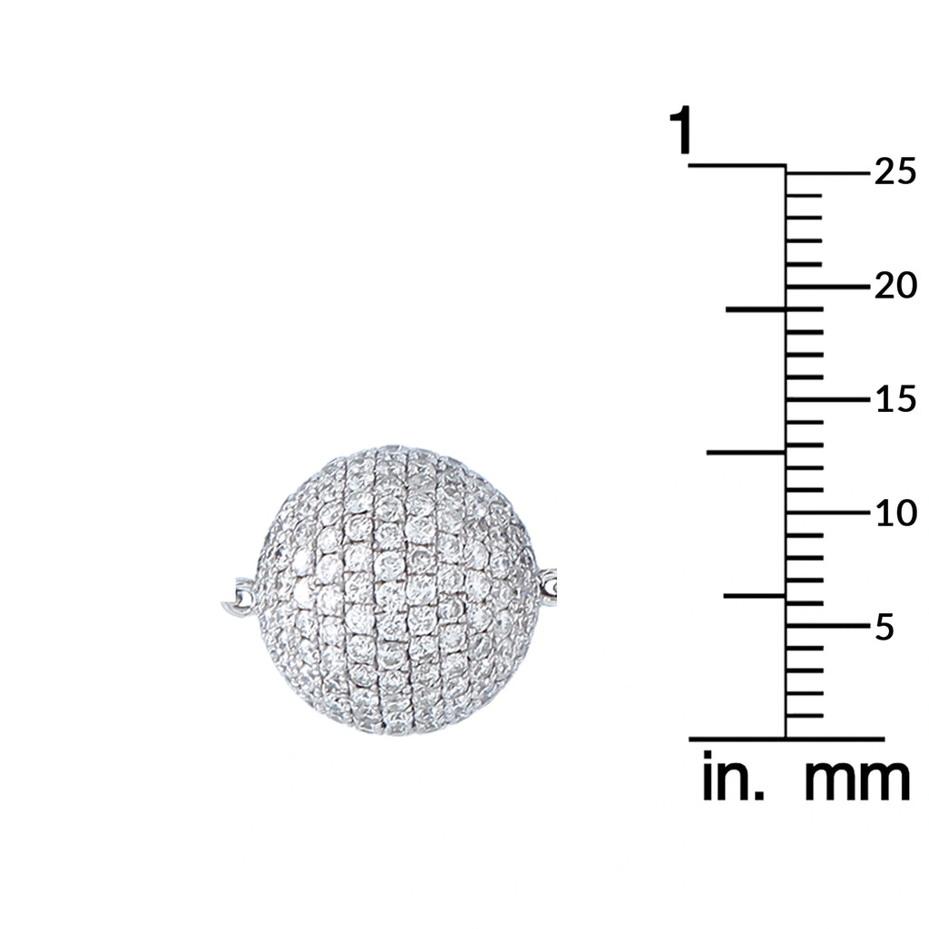 Diamond beaded necklace with round pavé pendant