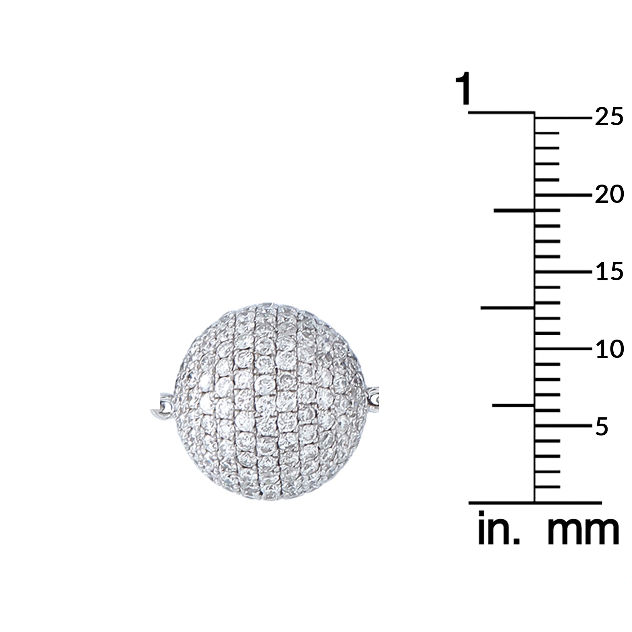 Diamond beaded necklace with round pavé pendant