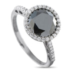 18K White Gold 2.78ct Black and White Diamond Ring
