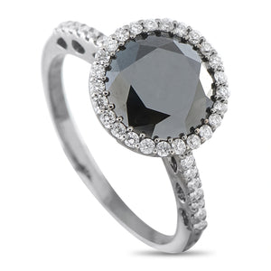 18K White Gold 2.78ct Black and White Diamond Ring
