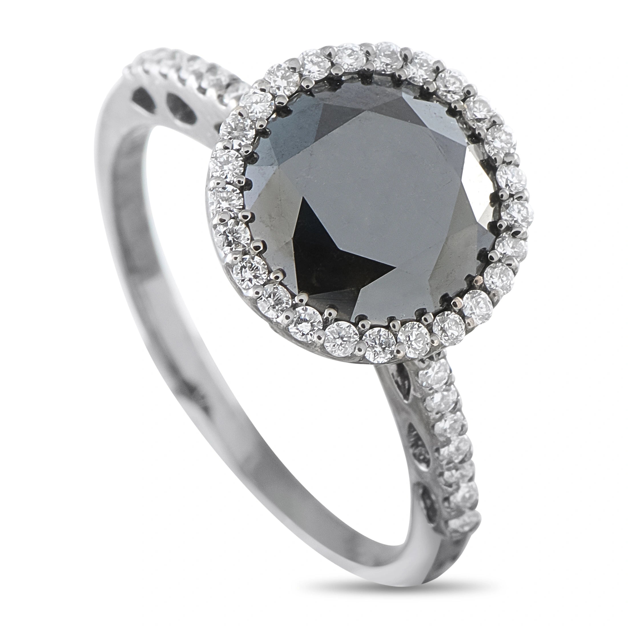 18K White Gold 2.78ct Black and White Diamond Ring