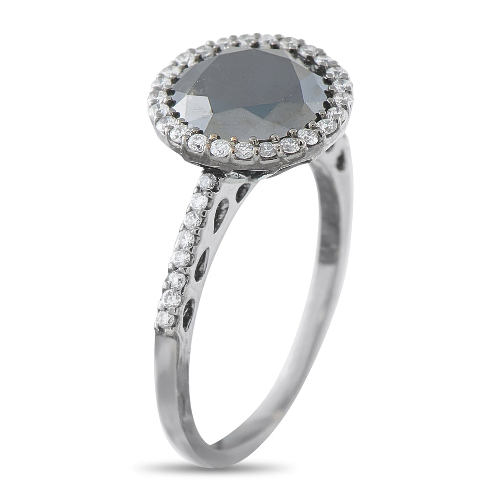 18K White Gold 2.78ct Black and White Diamond Ring