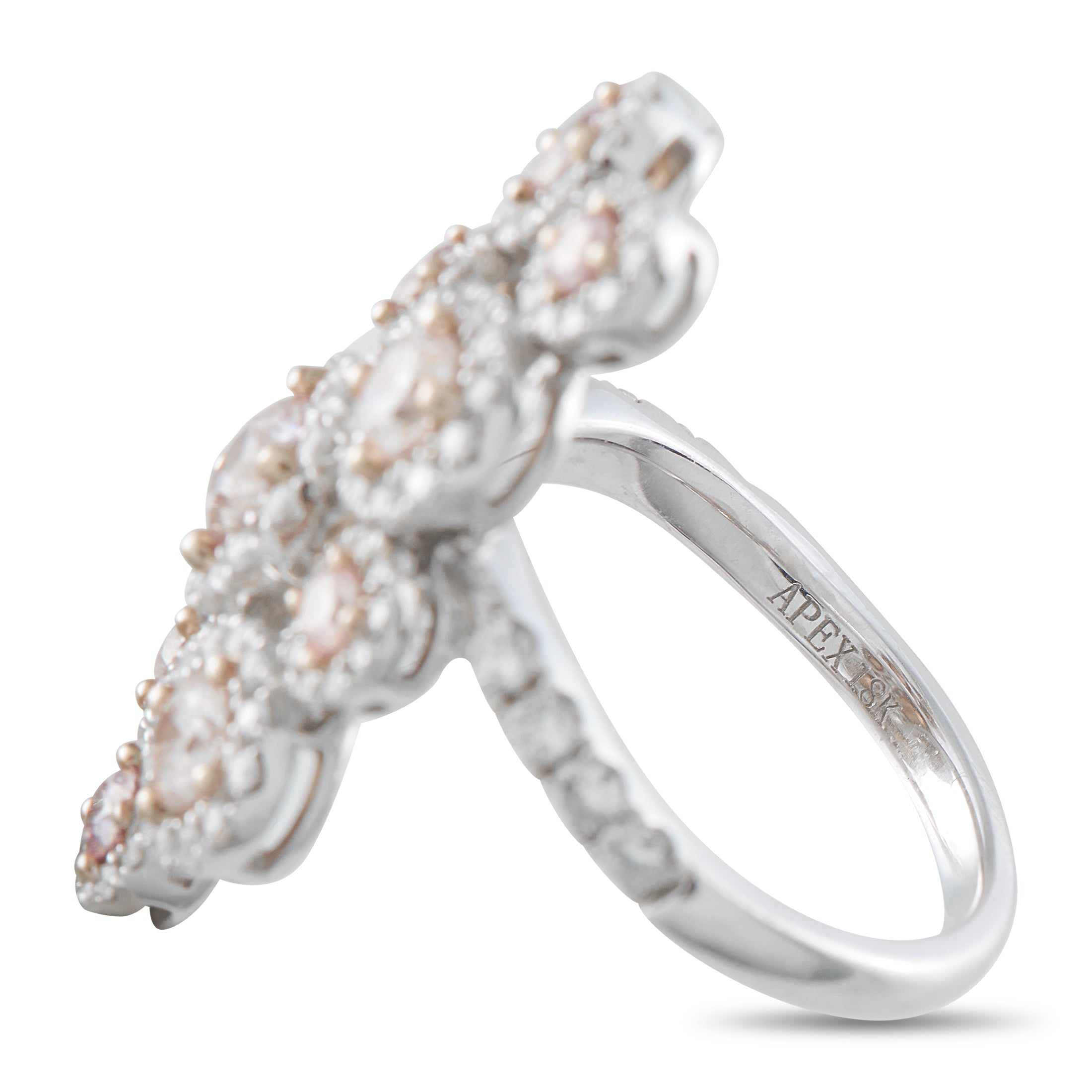 18K White Gold 2.42ct White and Pink Diamond Ring