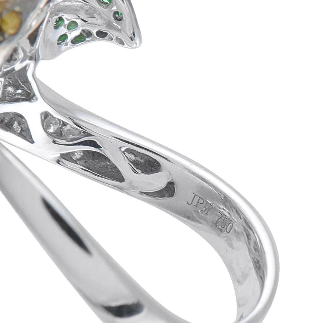 18K White Gold 1.20ct Diamond Flower Ring