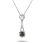 18K White and Rose Gold 0.57ct Diamond and Demantoid Pendant