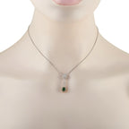 18K White and Rose Gold 0.57ct Diamond and Demantoid Pendant