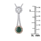 18K White and Rose Gold 0.57ct Diamond and Demantoid Pendant