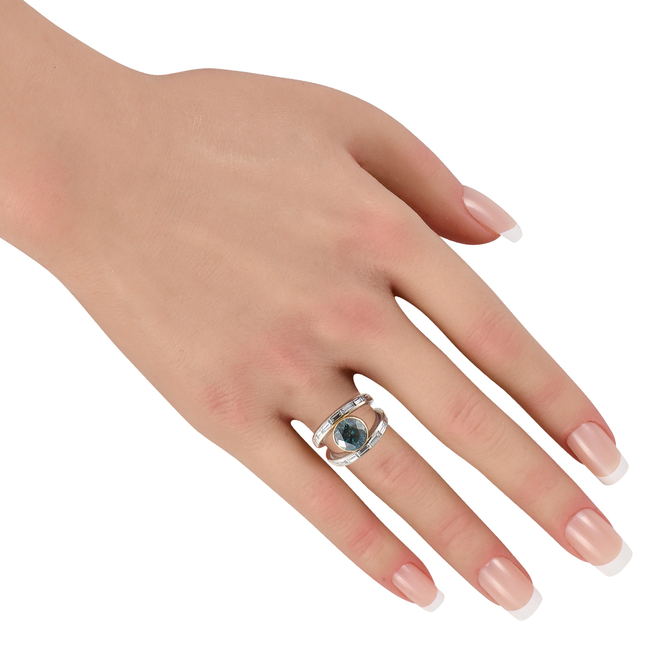 18K White and Yellow Gold 3.12ct Diamond Ring