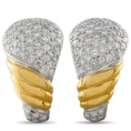 18K White and Yellow Gold 2.77ct Diamond Clip-On Earrings