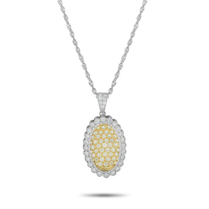18K White Yellow Gold 2.74ct Diamond Pendant