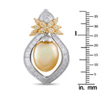 18K White and Yellow Gold 3.0ct Diamond and Pearl Pendant
