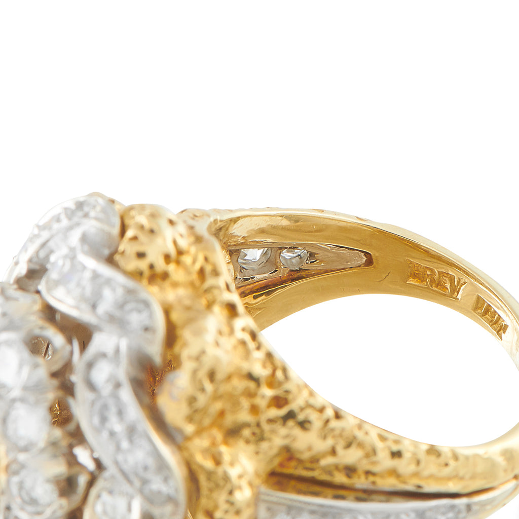 18K Yellow and White Gold 2.25ct Diamond Statement Ring