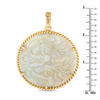 18K Yellow Gold Carved Jade Pendant