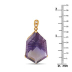 18K Yellow Gold 0.07ct Diamond and Amethyst Pendant