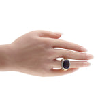 18K Yellow Gold 0.75ct Diamond and Amethyst Ring