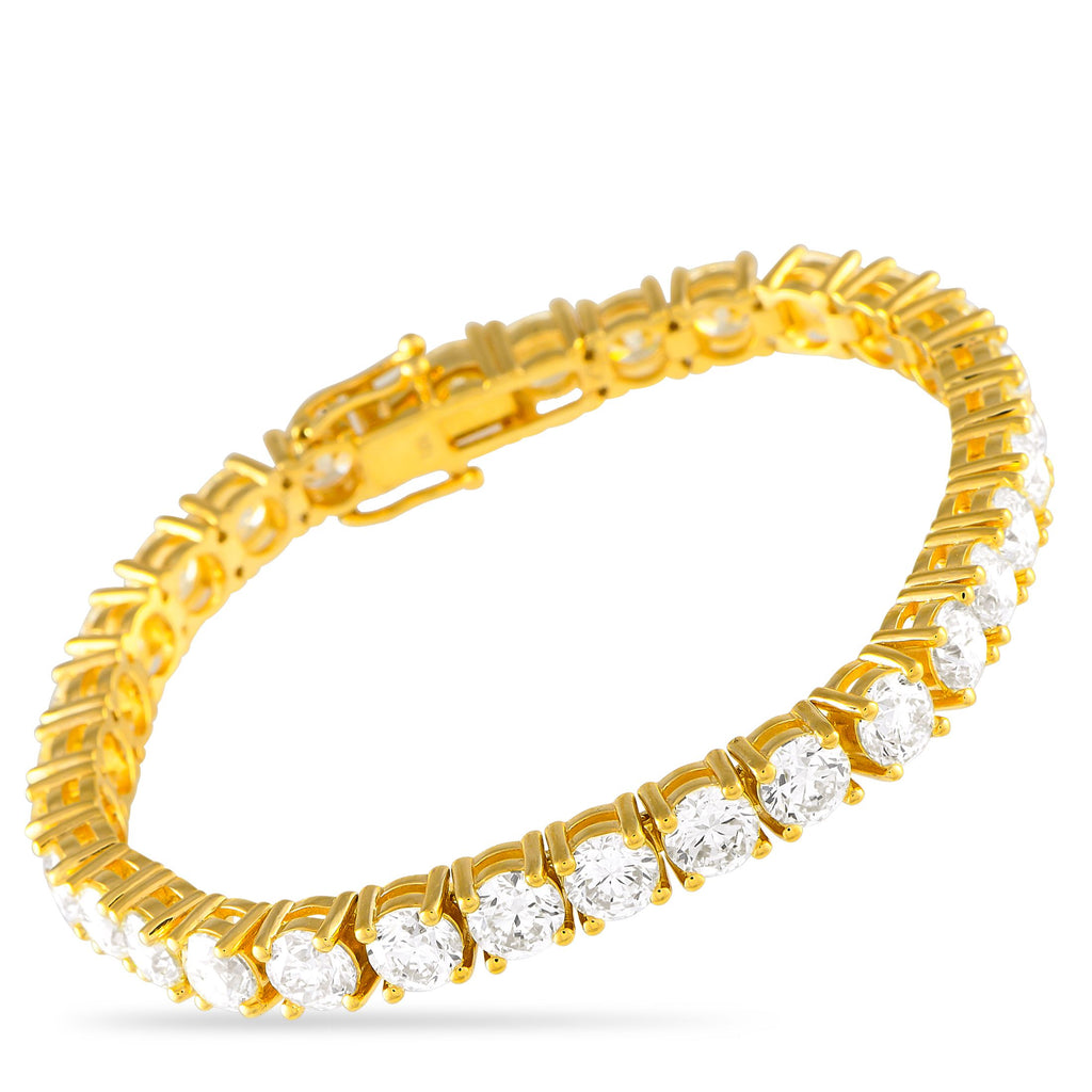 Exclusive 18K Yellow Gold 22.31ct Diamond Tennis Bracelet – This impressive tennis bracelet will never go out of style