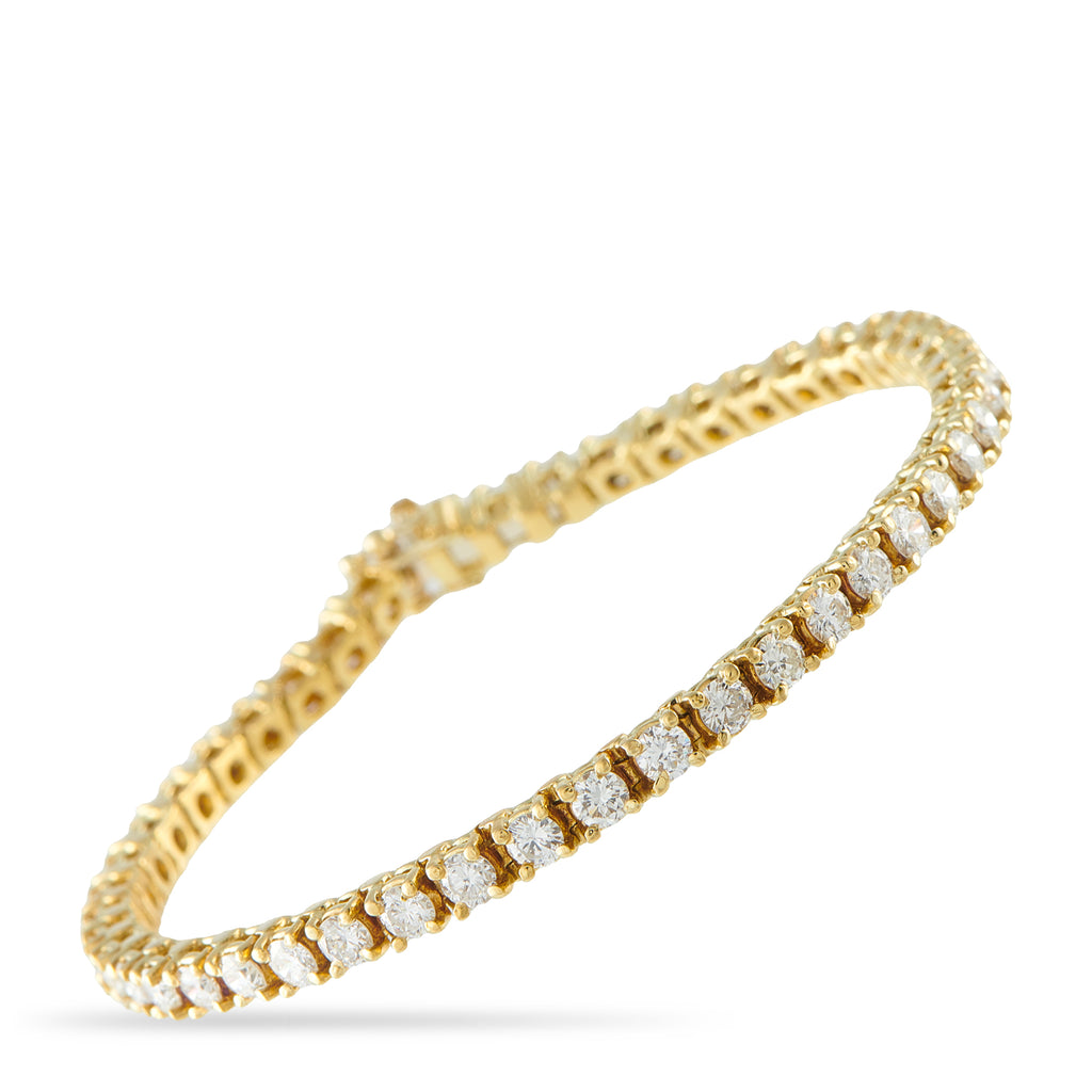 18K Yellow Gold 6.90ct Diamond Tennis Bracelet