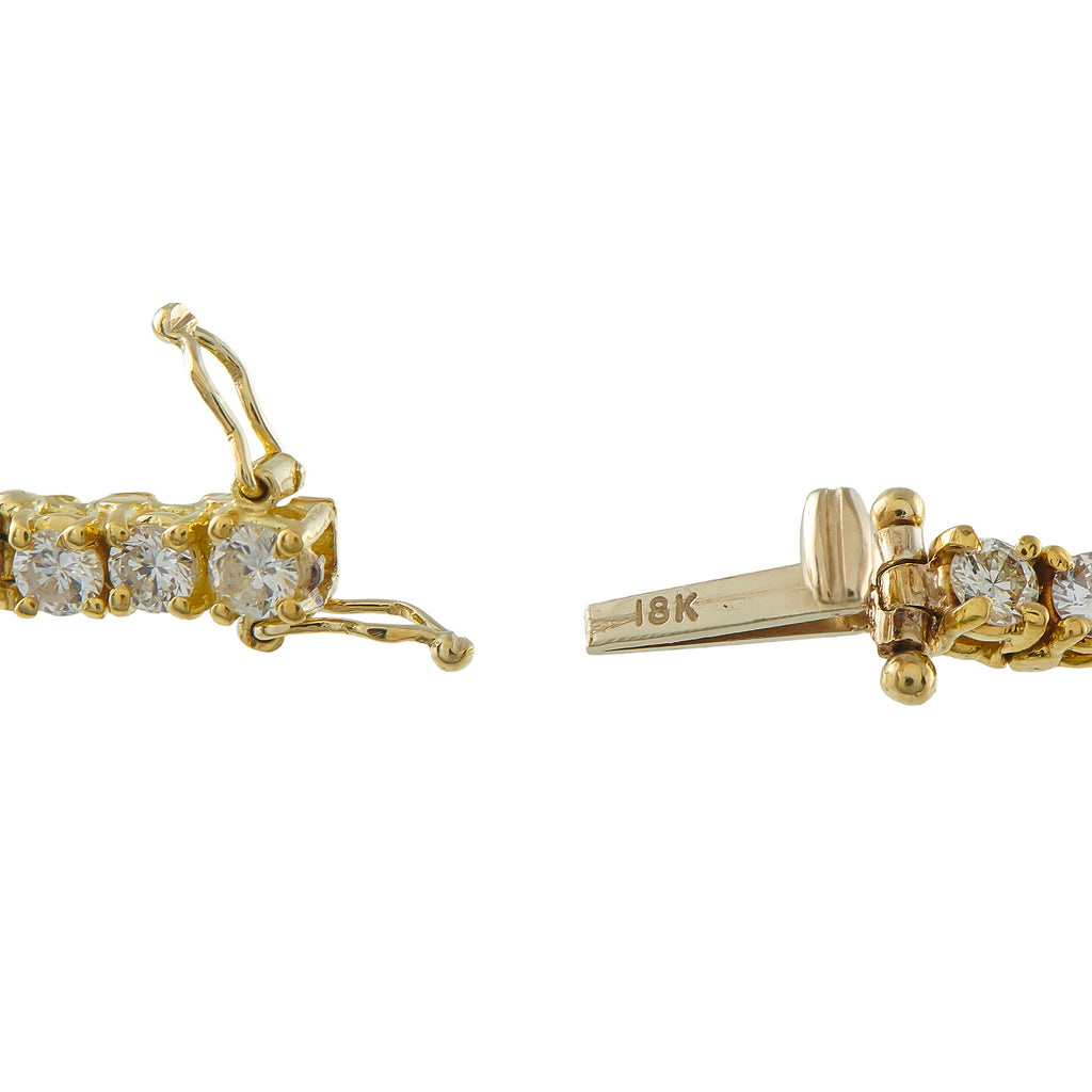 18K Yellow Gold 6.90ct Diamond Tennis Bracelet