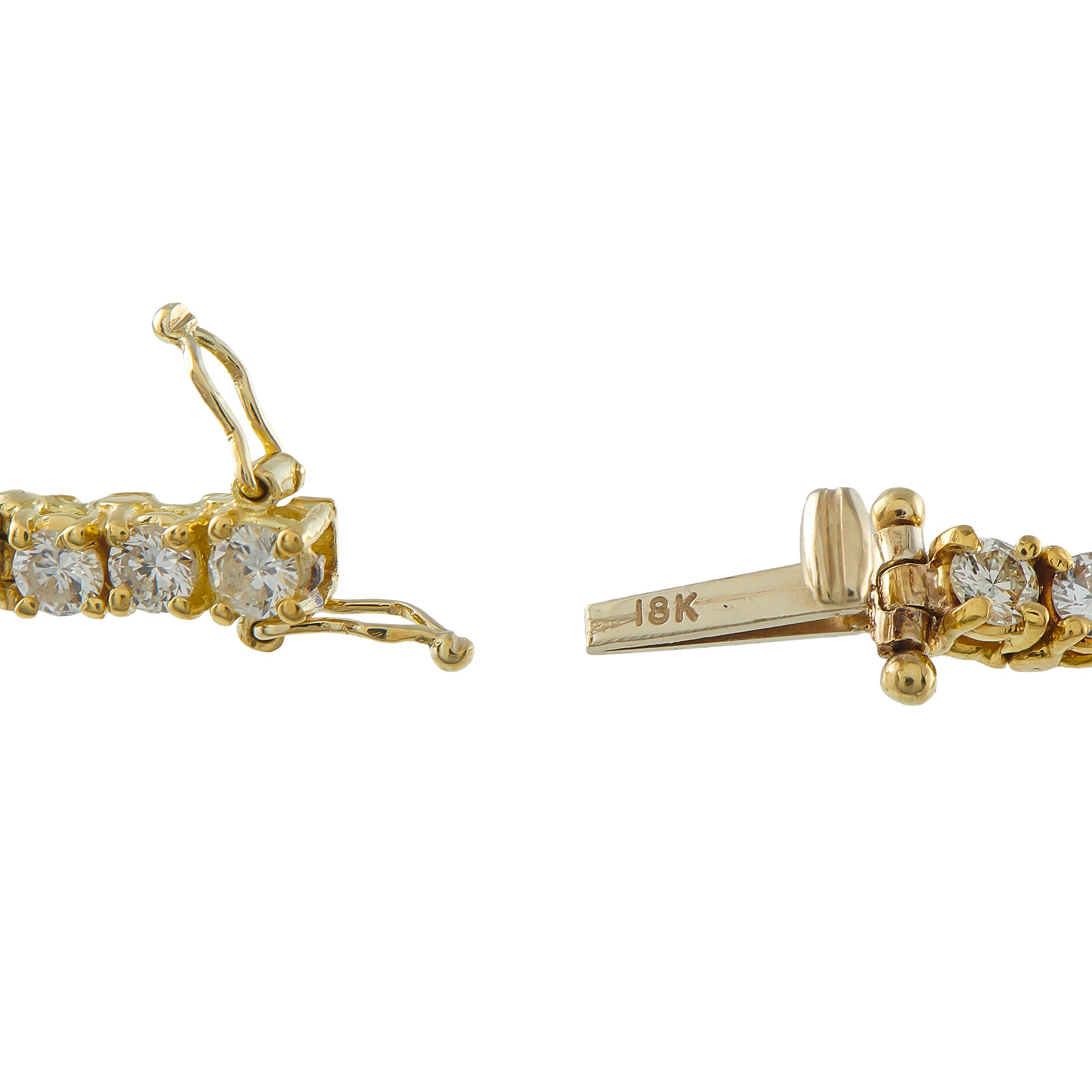 18K Yellow Gold 6.90ct Diamond Tennis Bracelet