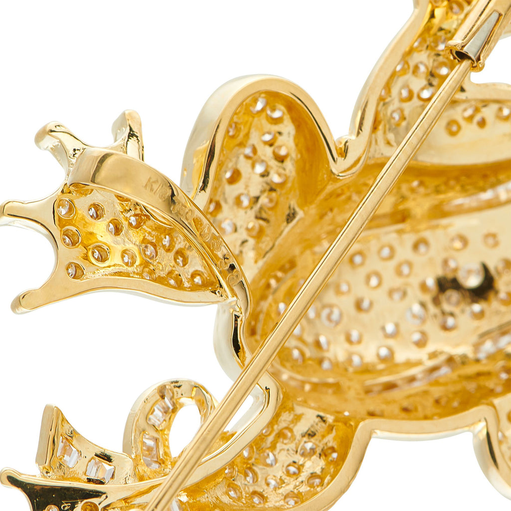 Exclusive 18K Yellow Gold 3.38ct Diamond Frog Pendant