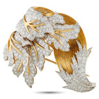 18K Yellow Gold 5.80ct Diamond Brooch