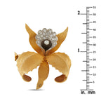 18K Yellow Gold 0.95ct Diamond Orchid Brooch