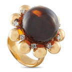18K Yellow Gold 0.27ct Diamond and Citrine Ring