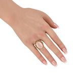 18K Yellow Gold 0.25ct Diamond and Coral Ring