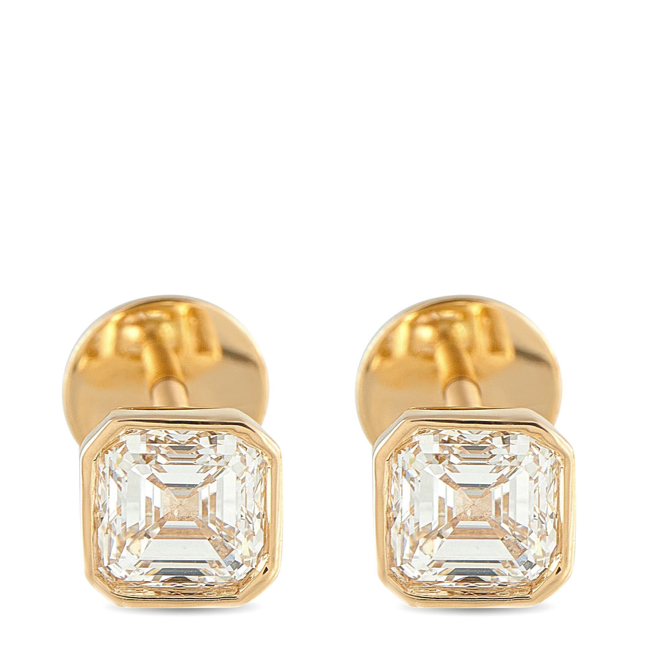 Exclusive 18K Yellow Gold 2.03ct Diamond Stud Earrings MF16-102025 – Add old fashioned elegance to any ensemble with these so