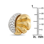 18K Yellow Gold 2.10ct Diamond Shell Earrings