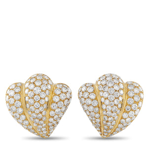 18K Yellow Gold 8.45ct Diamond Earrings