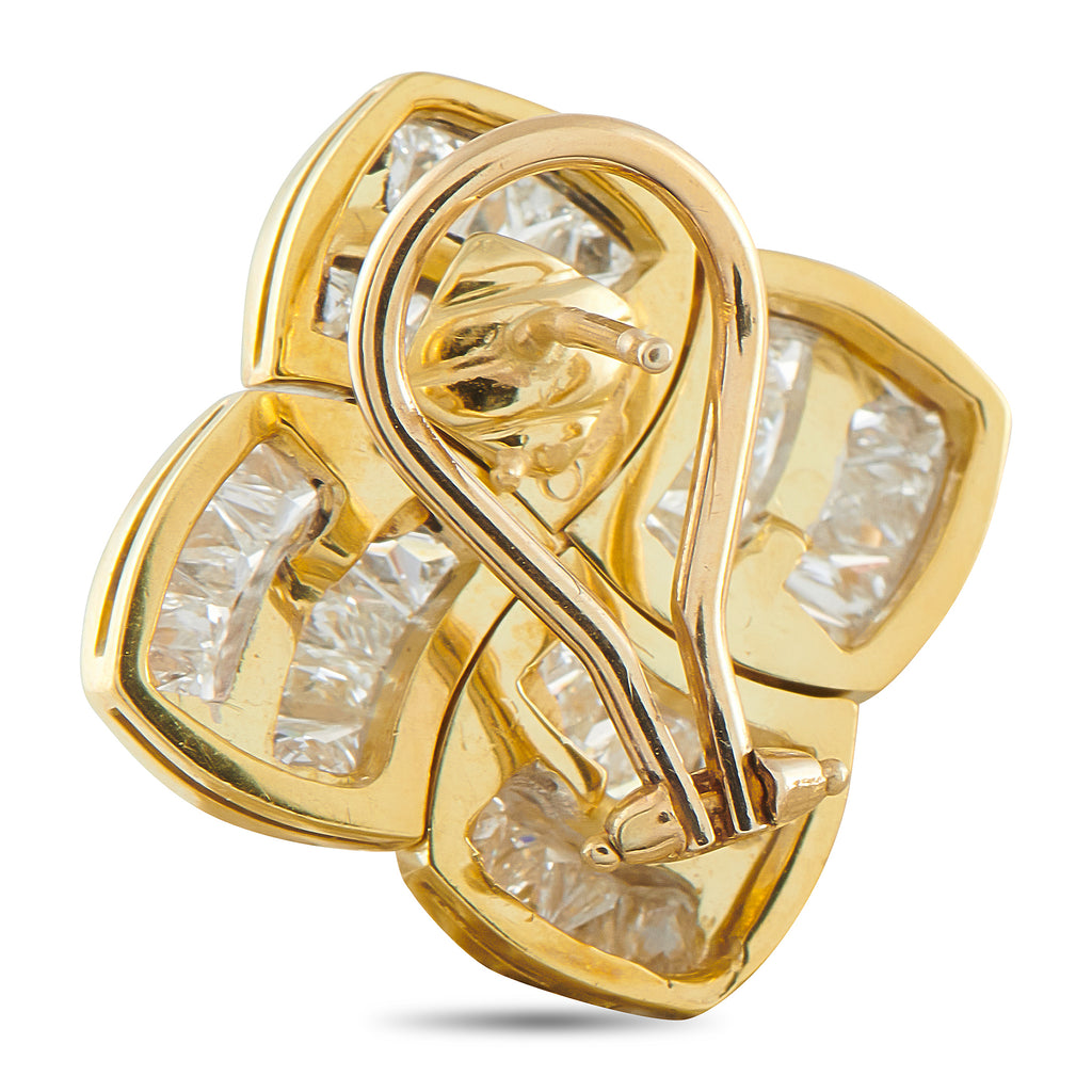 18K Yellow Gold 4.47ct Diamond Quad Earrings