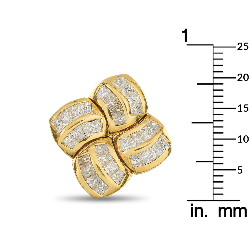 18K Yellow Gold 4.47ct Diamond Quad Earrings