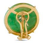 18K Yellow Gold 1.35ct Diamond and Jade Earrings