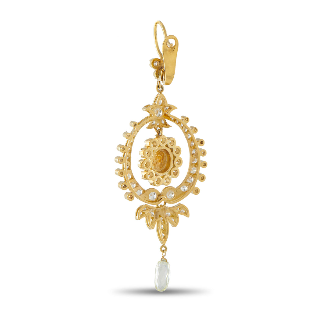 18K Yellow Gold 3.50ct Diamond Earrings