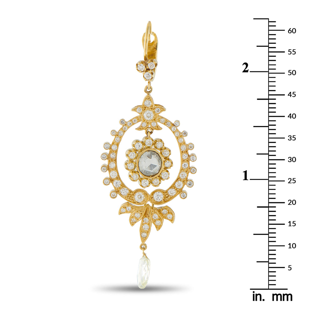 18K Yellow Gold 3.50ct Diamond Earrings
