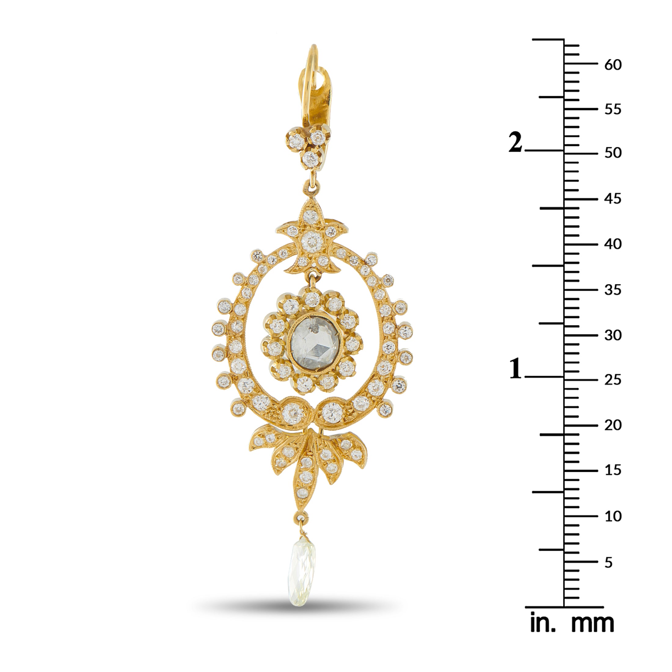 18K Yellow Gold 3.50ct Diamond Earrings