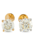 18K Yellow Gold 3.01ct Diamond Stud Earrings
