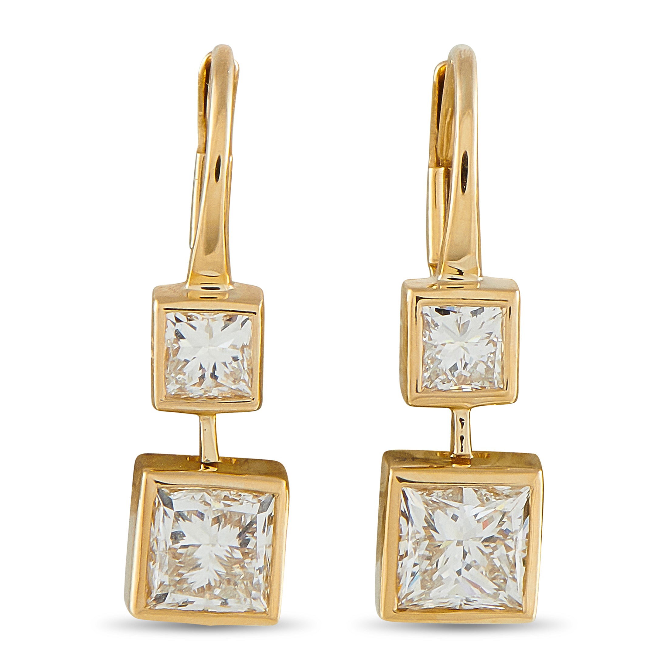 18K Yellow Gold 1.92ct Diamond Earrings